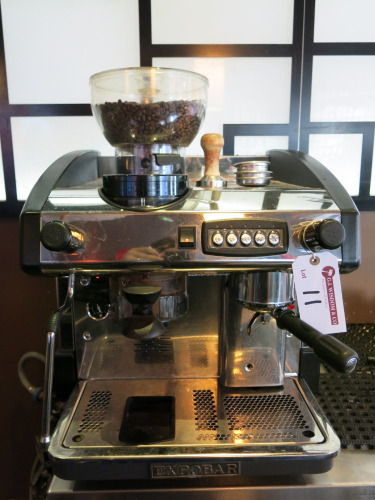 Expobar Creme International New Elegance Coffee Machine with Built in Grinder, Model MI-C-1GR, S/N 61802315, YOM 2018.
