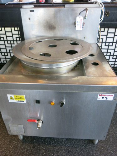 E & F Works Ltd Stainless Steel Dim Sum Steamer, Model EF/DSS, S/N 244. Size H115 x W 83 x D90cm.