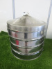 4 Tier Stainless Steel Steamer with Lid. Comes with 3 x Stainless Steel Trays.