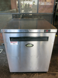 Fosters Stainless Steel Undercounter Fridge, Model HR200, S/N E5550656, YOM 2019. Size H82 x W69 x D75cm.