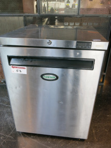 Foster Stainless Steel Undercounter Fridge, Model HR150-A, S/N E5454410, YOM 2016. Size H82 x W60 x D65.