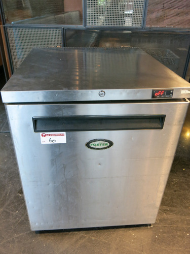 Foster Stainless Steel Undercounter Freezer, Model LR200, S/N E5458752, YOM 2016. Size H82 x W60 x D65. NOTE: missing internal shelf & fixings.