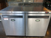 Fosters Stainless Steel 2 Door Undercounter, Fridge, Model LR360, S/N E5554054, YOM 2019. Size H82 x W122 x D75cm. NOTE: missing internal shelf & fixings.