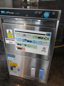 Meiko Undercounter Glass Washer, Model Upster U 400, S/N 10345499, YOM 2017. Size H75 x W46 x D60. Comes with 3 x Tray.