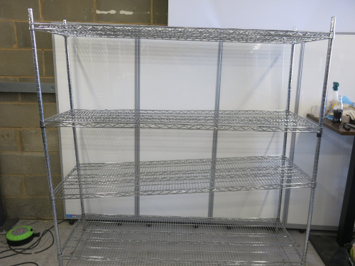 4 Tier Chrome Wire Shelf, Size H180 x W180 x D60cm.