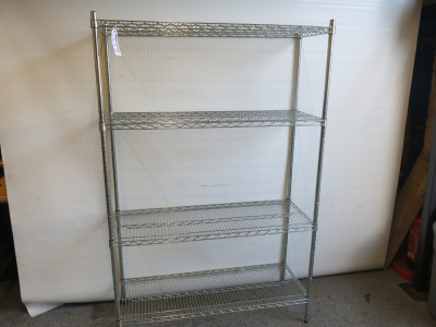 4 Tier Chrome Wire Shelf, Size H185 x W120 x D45cm.