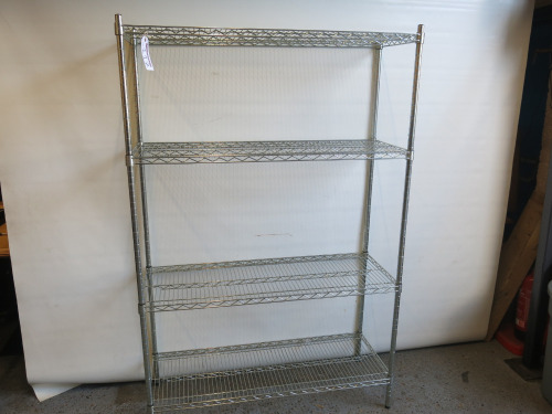 4 Tier Chrome Wire Shelf, Size H180 x W150 x D40cm.