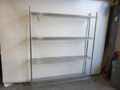 4 Tier Chrome Wire Shelf, Size H180 x W150 x D40cm.