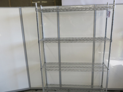 4 Tier Chrome Wire Shelf, Size H180 x W120 x D30cm.