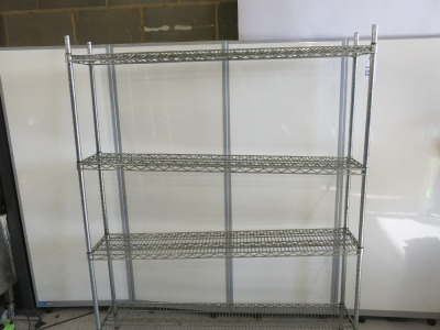 4 Tier Chrome Wire Shelf, Size H180 x W150 x D30cm.
