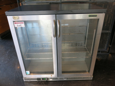 Gamko 2 Glass Door Back Bar Chiller, Model MG2/250GCS, S/N 201625531570, YOM 2016. Size H90 x W90 x D50cm.