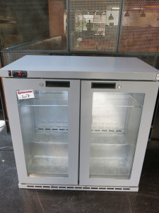 Osbourne 2 Glass Door Back Bar Chiller, Model 250E, S/N 730137/0822, YOM 2022. Size H90 x W90 x D53cm.