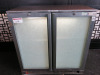 Osbourne 2 Glass Door Back Bar Chiller, Model 250E, S/N 723819/06/08. Size H90 x W90 x D50cm.