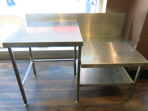 Stainless Steel Prep/Kitchen Table with High & Low Shelf. Size H90 x W145 x D80cm.