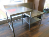 Stainless Steel Prep/Kitchen Table with High & Low Shelf. Size H90 x W145 x D80cm. - 2