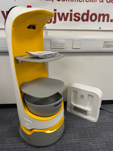 Pudu Robotics Kettybot Commercial Delivery Robot, Model PNT, S/N PNT002213619174, YOM 2021. Comes with Docking Station, Model WS1 & Instruction Manual.