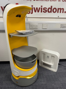 Pudu Robotics Kettybot Commercial Delivery Robot, Model PNT, S/N PNT002213619174, YOM 2021. Comes with Docking Station, Model WS1 & Instruction Manual.