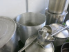 8 x Assorted Sized Metal Stock Pots with 7 Lids , 2 x Ladles & 2 x Non Stick Pots. - 6