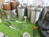 Lot of Assorted Bar Accessories to Include: 8 x Stainless Steel Ice Buckets, 8 x Stainless Steel Wine Coolers, 3 x Brass Wine Coolers, 1 x Copper Tray & Assorted Cocktail Accessories (As Viewed/pictured). - 3