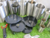 Lot of Assorted Bar Accessories to Include: 8 x Stainless Steel Ice Buckets, 8 x Stainless Steel Wine Coolers, 3 x Brass Wine Coolers, 1 x Copper Tray & Assorted Cocktail Accessories (As Viewed/pictured). - 4