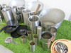Lot of Assorted Bar Accessories to Include: 8 x Stainless Steel Ice Buckets, 8 x Stainless Steel Wine Coolers, 3 x Brass Wine Coolers, 1 x Copper Tray & Assorted Cocktail Accessories (As Viewed/pictured). - 9