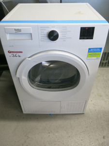 Beko Freestanding Condenser 8kg Tumble Dyer, Model DTLCE80121W. Size H85 x W60 x D60cm.