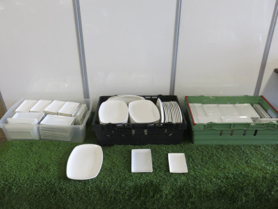 Approx 200 x Assorted Sized Rectangular Platters to Include: 42 x 32 x 20cm, 110 x 20 x 12cm & 47 x 17 x 10cm.