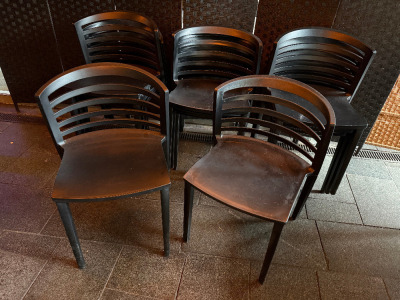35 x Paolo Faveretto Venezia Stackable Polypropylene Outdoor Chairs in Black.