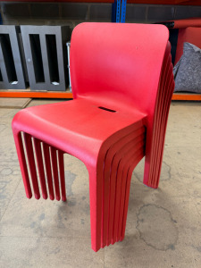 6 x Pop By Origin Stacking Outdoor Chairs in Red.