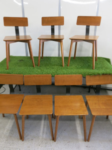 7 x Wood & Metal Dining Chairs.