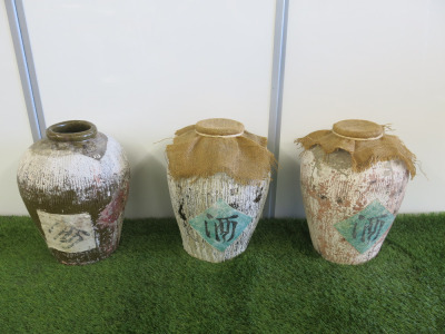 3 x Ceramic Pots, Size H36cm.