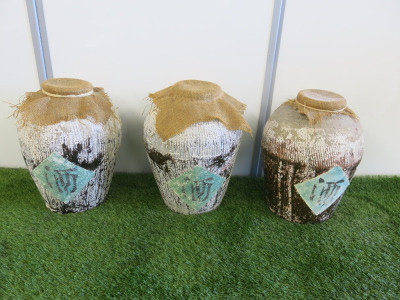 3 x Ceramic Pots, Size H36cm.