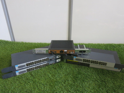 4 x HP Switches to Include: 3 x HP 1410-24 , 1 x HP 1420-24G-Poe+ (124w) & 1 x Hatteras Networks HN408-Cpi.