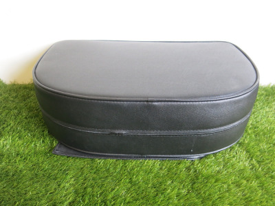 Children's Hair Dressers Booster Seat in Black Faux Leather.