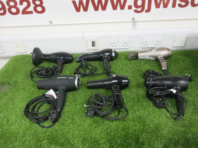 6 x Assorted Hair Dryers to Include: 4 x Babyliss, 1 x Fransen & 1 x Other.