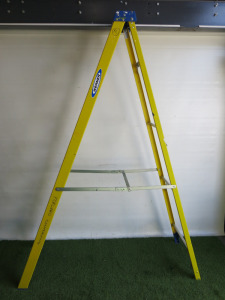 Werner 8 Tread Fibreglass Step Ladder, Capacity 150kg.