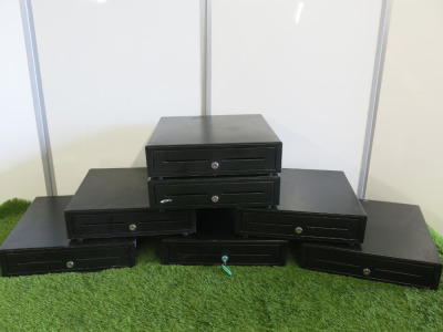7 x Black Metal Cash Register Draws.