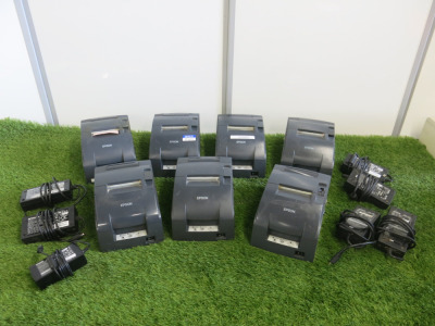 7 x Epson Thermal Printers, Model TM-U220B. Comes with PSU'S.