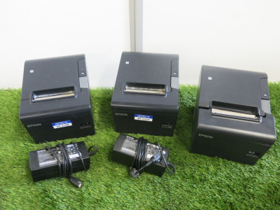 2 x Epson Printers TM-T88VI, Model M338A with PSU'S. Comes with additional Epson Printer TM-T88VI For Spares or Repair.