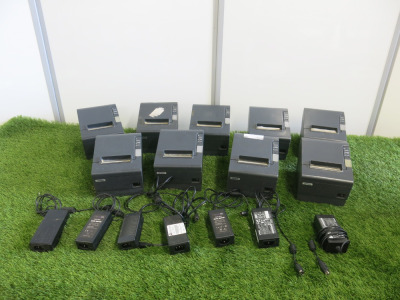 9 x Epson Printers TM-T88IV, Model M129H. Comes with 7 x PSU's.