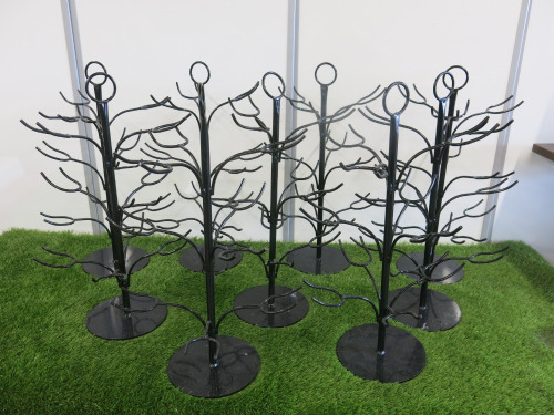 9 x Metal Tree Cocktail/ Wine Glass Holders, 10 Glasses per Holder.