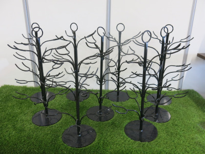 9 x Metal Tree Cocktail/ Wine Glass Holders, 10 Glasses per Holder.