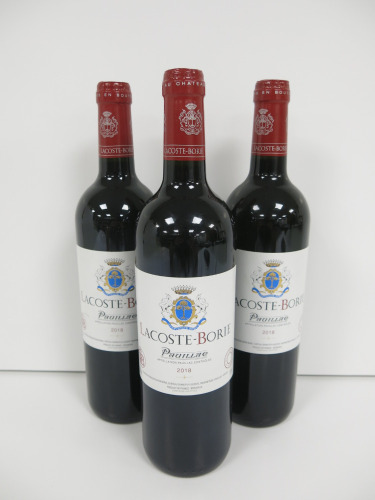 3 x Bottles of Chateau Grand Puy Lacoste Borie Pauillac Red Wine, 2018, 75cl.