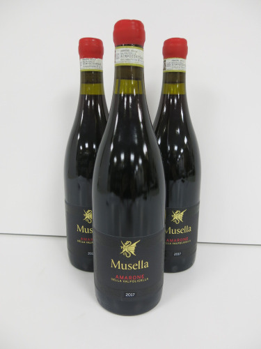 3 x Bottles of Musella Amarone della Valpolicella Red Wine, 2017, 75cl.