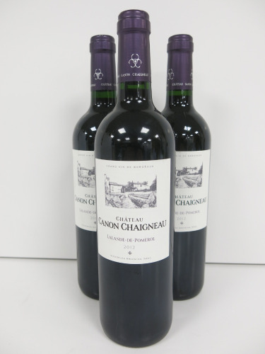 3 x Bottles of Chateau Canon Chaigneau Lalande De Pomerol Red Wine, 2012, 75cl.