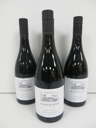 4 x Bottles of Auntsfield Single Vineyard Pinot Noir Red Wine, 2021, 75cl.