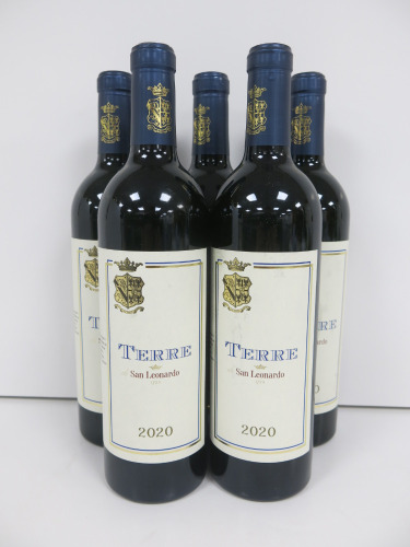 5 x Bottles of Terre di San Leonardo Red Wine, 2020, 75cl.