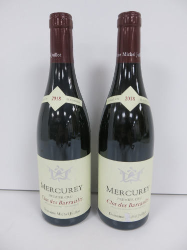 2 x Bottles of Mercurey Premier Cru Clos des Barraults Red Wine, 2018, 75cl.