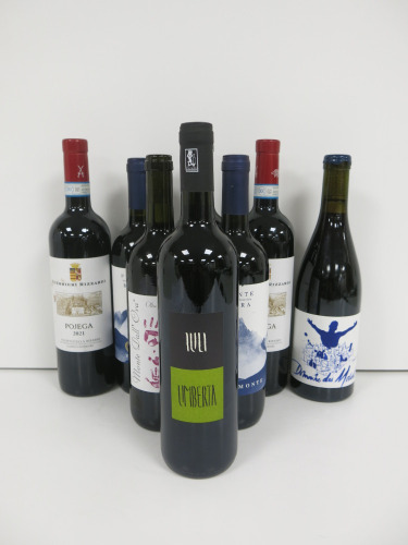 8 x Assorted Bottles of Red Wine to Include; 2 x Pojega 2021, 2 x Iuli 2022, 2 x Piemonte Barbera 2023, 1 x Domiane Des Moriers 2020 & 1 x Monte Dall Ora 2023.