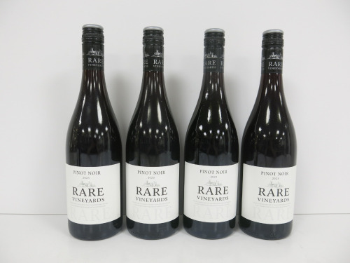 4 x Bottles of Pinot Noir Rare Vineyards Red Wine, 75cl.
